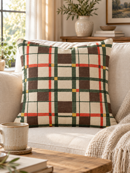 Cabin Check Pillow Cover