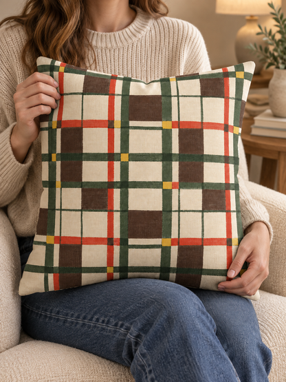 Cabin Check Pillow Cover