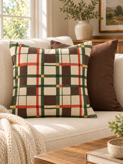 Cabin Check Pillow Cover